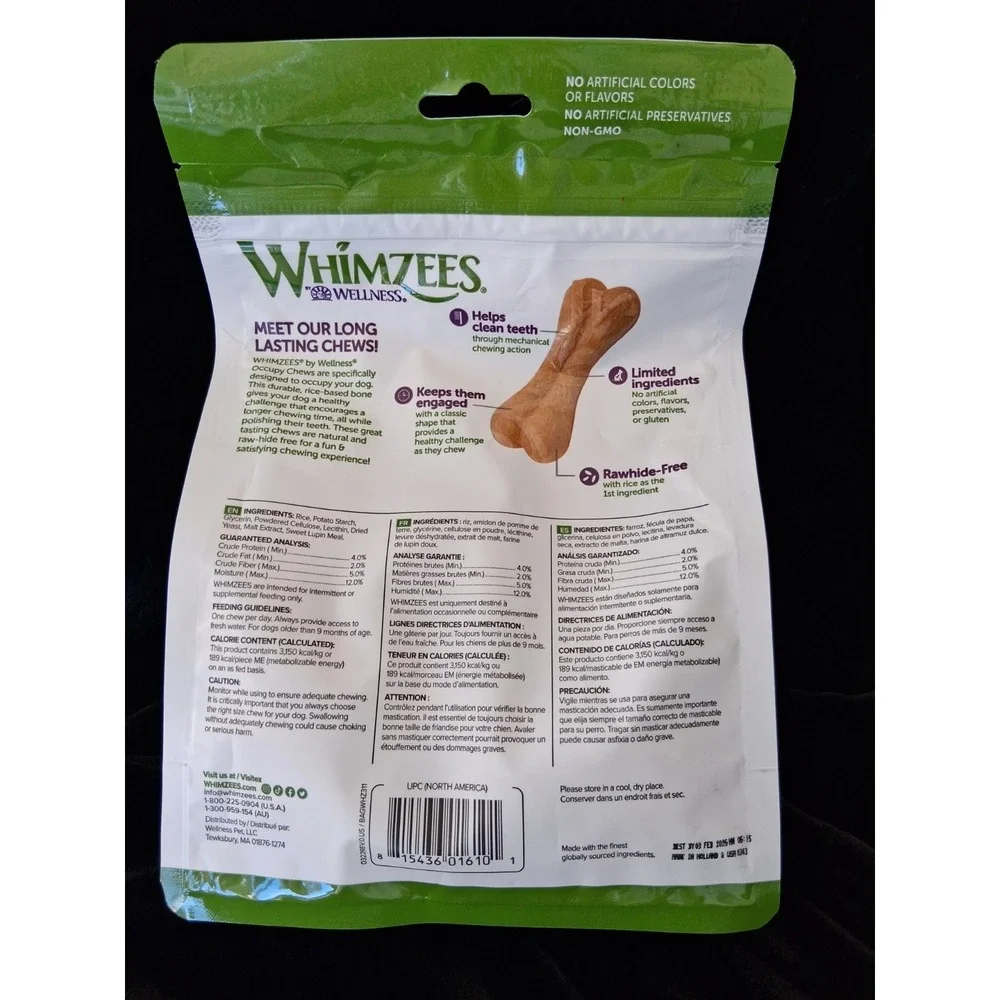 Whimzees by Wellness Occupy Chews for Large Dogs 9 Count Rawhide Free READ